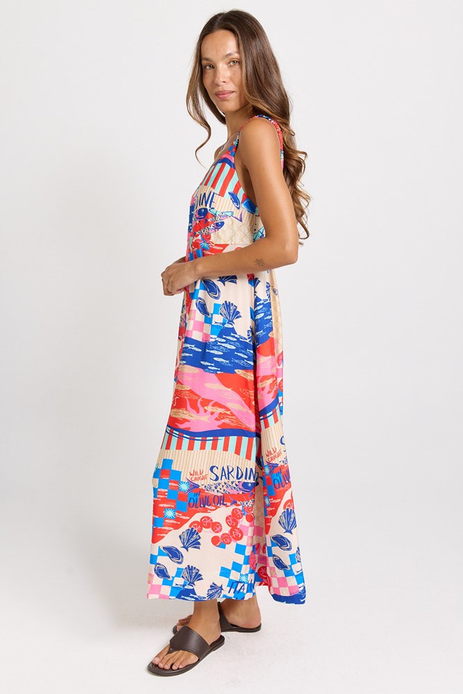 Sunset Dress - Mediterranean Print | Betty Basics