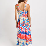 Sunset Tiered Maxi Dress - Mediterranean Print