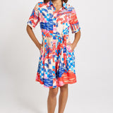 Palm Shirt Dress - Mediterranean Print | Betty Basics