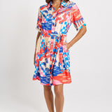 Palm Shirt Dress - Mediterranean Print | Betty Basics