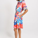 Palm Shirt Dress - Mediterranean Print | Betty Basics