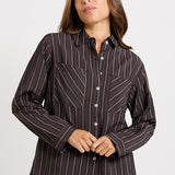 Sorrento Shirt - Brown Stripe | Betty Basics