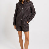 Sorrento Shirt - Brown Stripe | Betty Basics