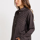 Sorrento Shirt - Brown Stripe | Betty Basics