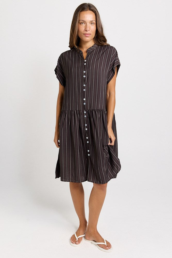 Sandy Dress - Brown Stripe | Betty Basics