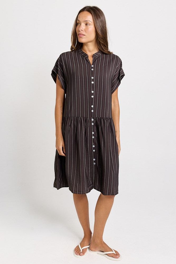 Sandy Dress - Brown Stripe | Betty Basics
