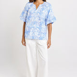 Bronte Blouse - Blue Shell Print | Betty Basics