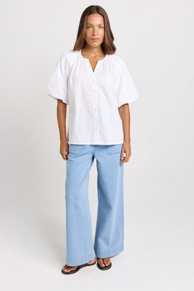 Bronte Blouse - White | Betty Basics