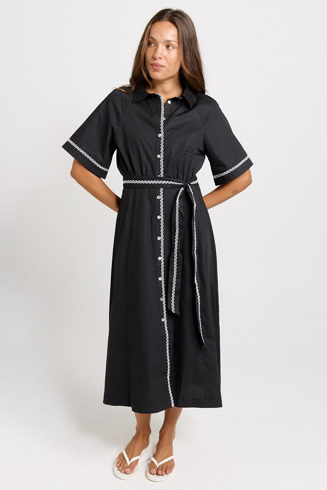 Lucy Shirt Dress - Black | Betty Basics