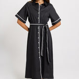 Lucy Shirt Dress - Black | Betty Basics