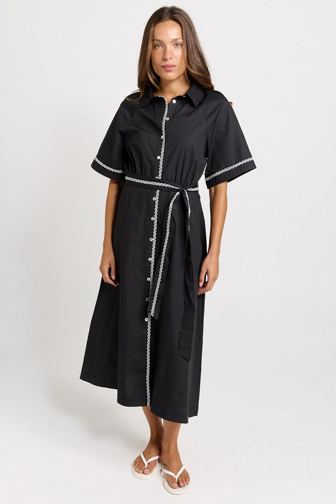 Lucy Shirt Dress - Black | Betty Basics