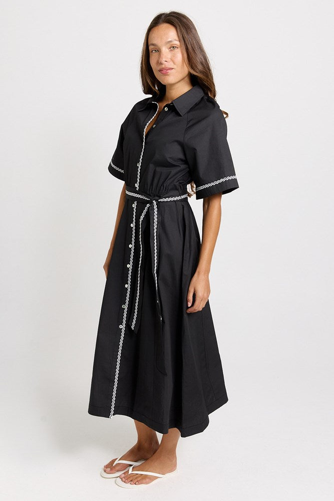Lucy Shirt Dress - Black | Betty Basics