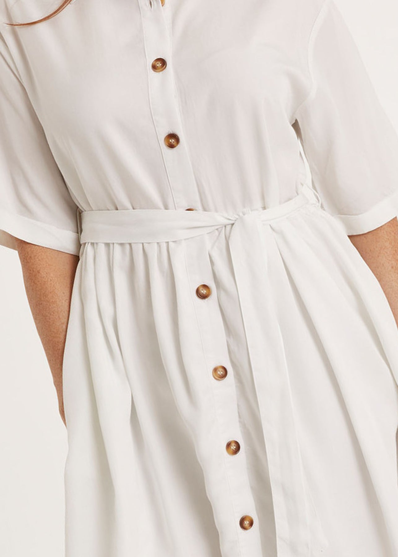 Miley Lyocell Shirt Dress - White