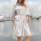 Jenna Dress - Black/White Stripe