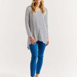 Cairo Tunic Bamboo Top - Mono Stripe