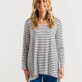 Cairo Tunic Bamboo Top - Mono Stripe