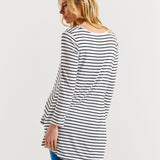 Cairo Tunic Bamboo Top - Mono Stripe