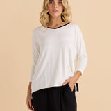 Adina 3/4 Sleeve Top - White