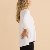 Adina 3/4 Sleeve Top - White