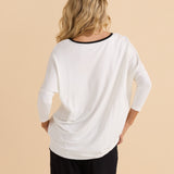 Adina 3/4 Sleeve Top - White
