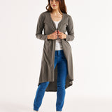 Byron Loose Long Sleeve 100% Australian Cotton Cardigan - Ash Green