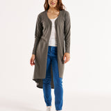 Byron Loose Long Sleeve 100% Australian Cotton Cardigan - Ash Green