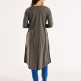 Byron Loose Long Sleeve 100% Australian Cotton Cardigan - Ash Green