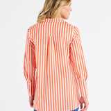 Camden Cotton Shirt - Tangerine Stripe
