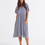 Donna Dress - Navy Blue/White Stripe