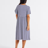 Donna Dress - Navy Blue/White Stripe