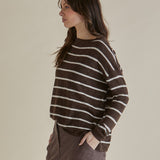 Natasha Knit Top - Brown Stripe