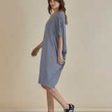 Maui T-Shirt Dress - Navy Blue/White Stripe