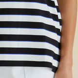 Caia Crew Tee - Blue/Black Stripe