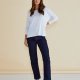 Milan 3/4 Sleeve Top - White