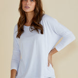 Milan 3/4 Sleeve Top - White