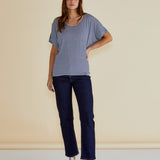 Maui Tee - Navy Blue/White Stripe