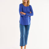 Megan Long Sleeve Top - Ocean Blue