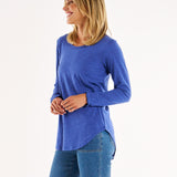 Megan Long Sleeve Top - Ocean Blue