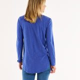 Megan Long Sleeve Top - Ocean Blue