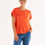 Fallon Bamboo Top - Burnt Ochre