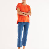Fallon Bamboo Top - Burnt Ochre