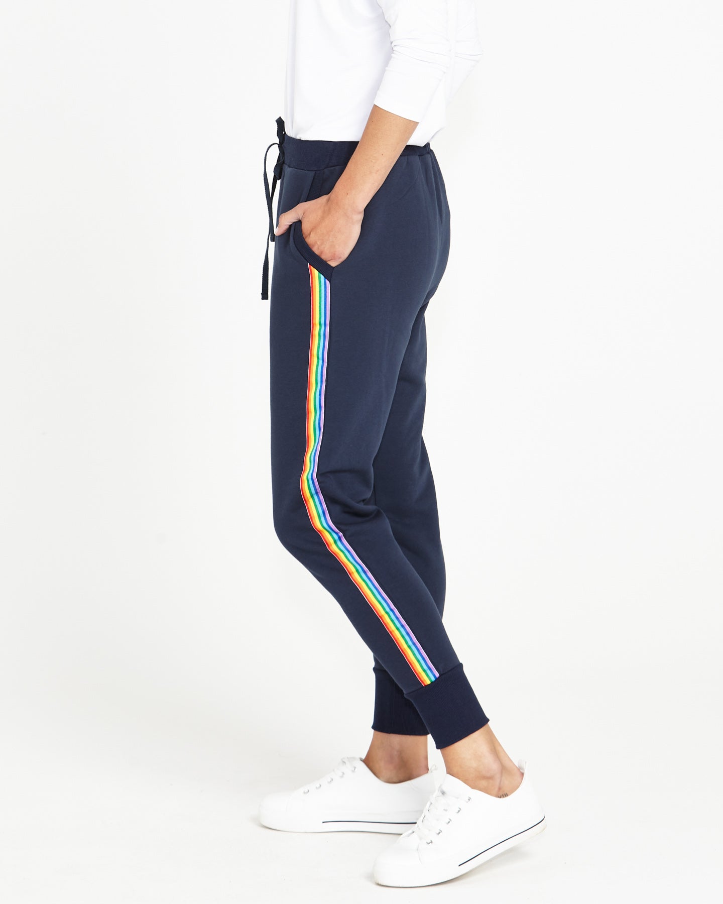 Rainbow stripe jogger hotsell