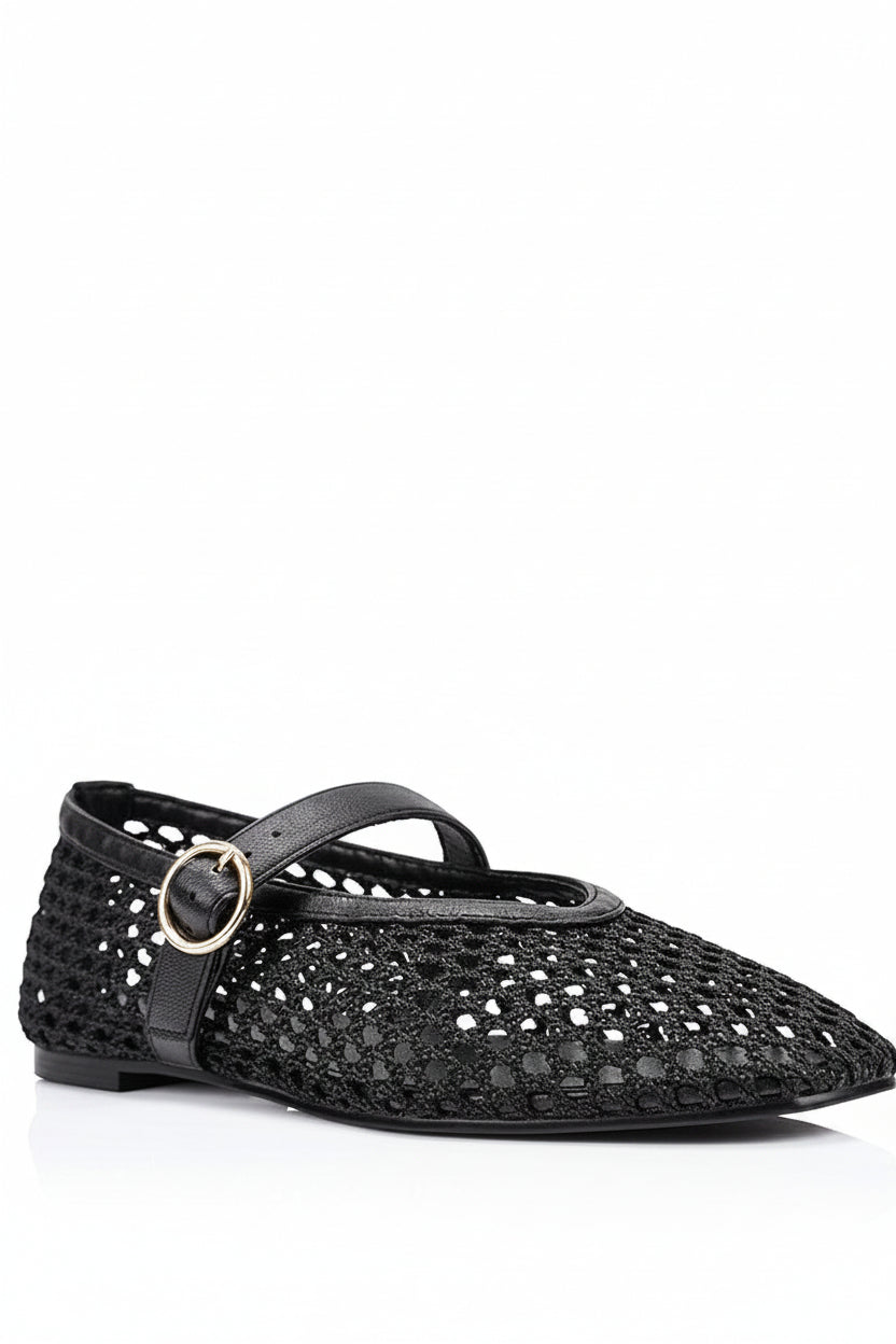 Eunice Mary-Jane Flats - Black