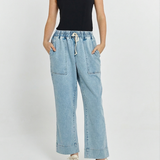 Quinn Stretch Jogger - Light Blue Wash