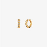 Solis 18K Gold Plated Bezel Huggie Earrings - Gold
