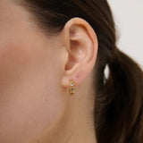 Solis 18K Gold Plated Bezel Huggie Earrings - Gold