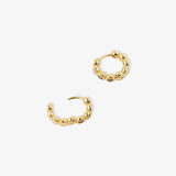 Solis 18K Gold Plated Bezel Huggie Earrings - Gold