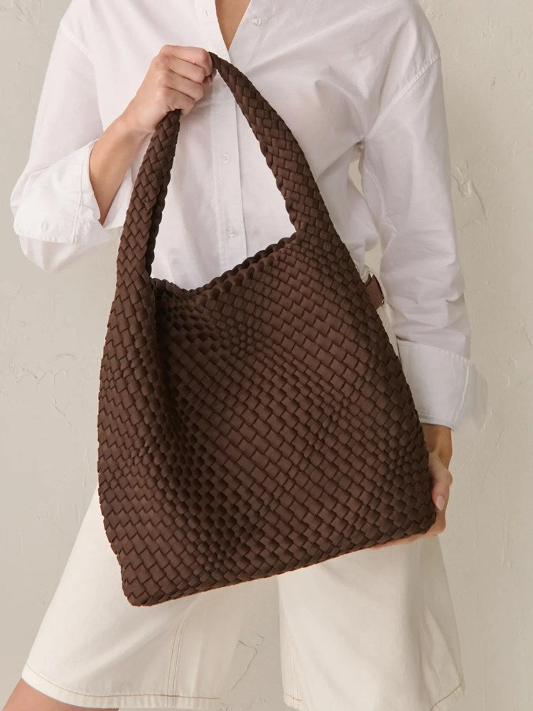 L&S Layla Woven Tote Bag - Brown