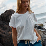 Sloane Scallop Tee - White