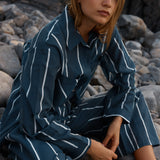 Hayman Shirt - Navy/White Stripe